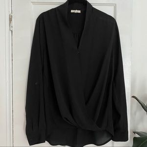 Pleione Black Long Sleeve Blouse Size Small